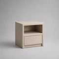 Nachttisch aus Holz mit Schublade und offenem Ablagefach, Eiche hell, 45 × 40 × 50 cm