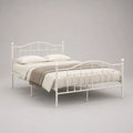 Metallbett-Doppelbettgestell in Weiß, Liegefläche 160 × 200 cm, Gesamtmaß ca. 208 × 166 × 110 cm